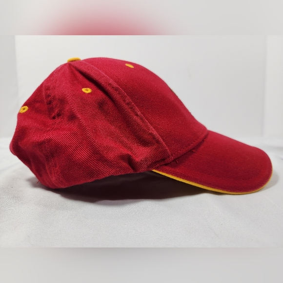 University Of Maryland Terps Logo NCAA Adult Hat Cap Adjustable Hook & Loop Red - Picture 2 of 8
